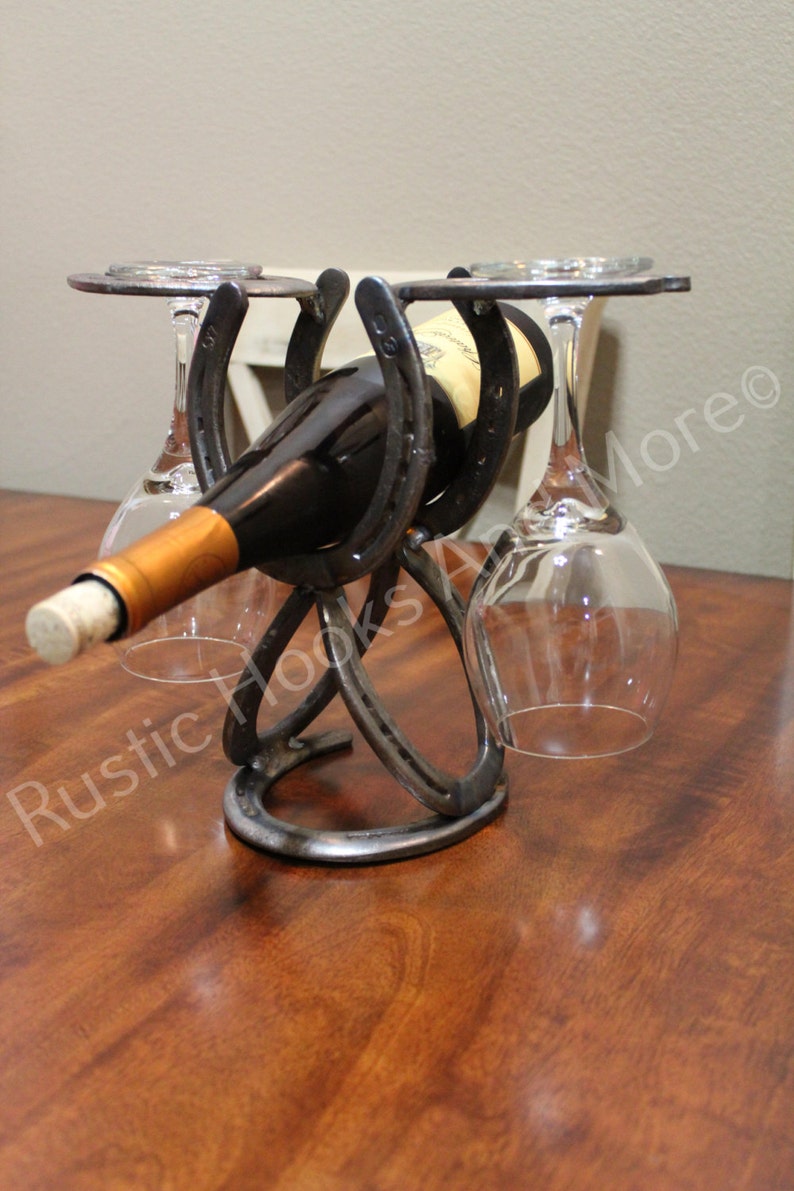 Horseshoe Wine Rack. Rustic Wine Rack. Free Shipping Etsy