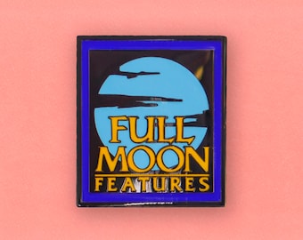 Full Moon Features Logo Enamel Pin - Retro VHS Horror lapel pin