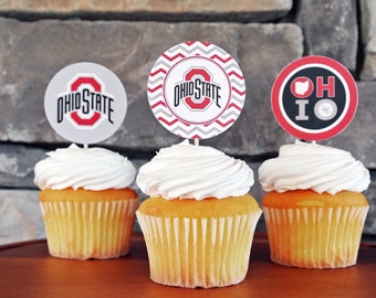 ohio state cupcake etsy