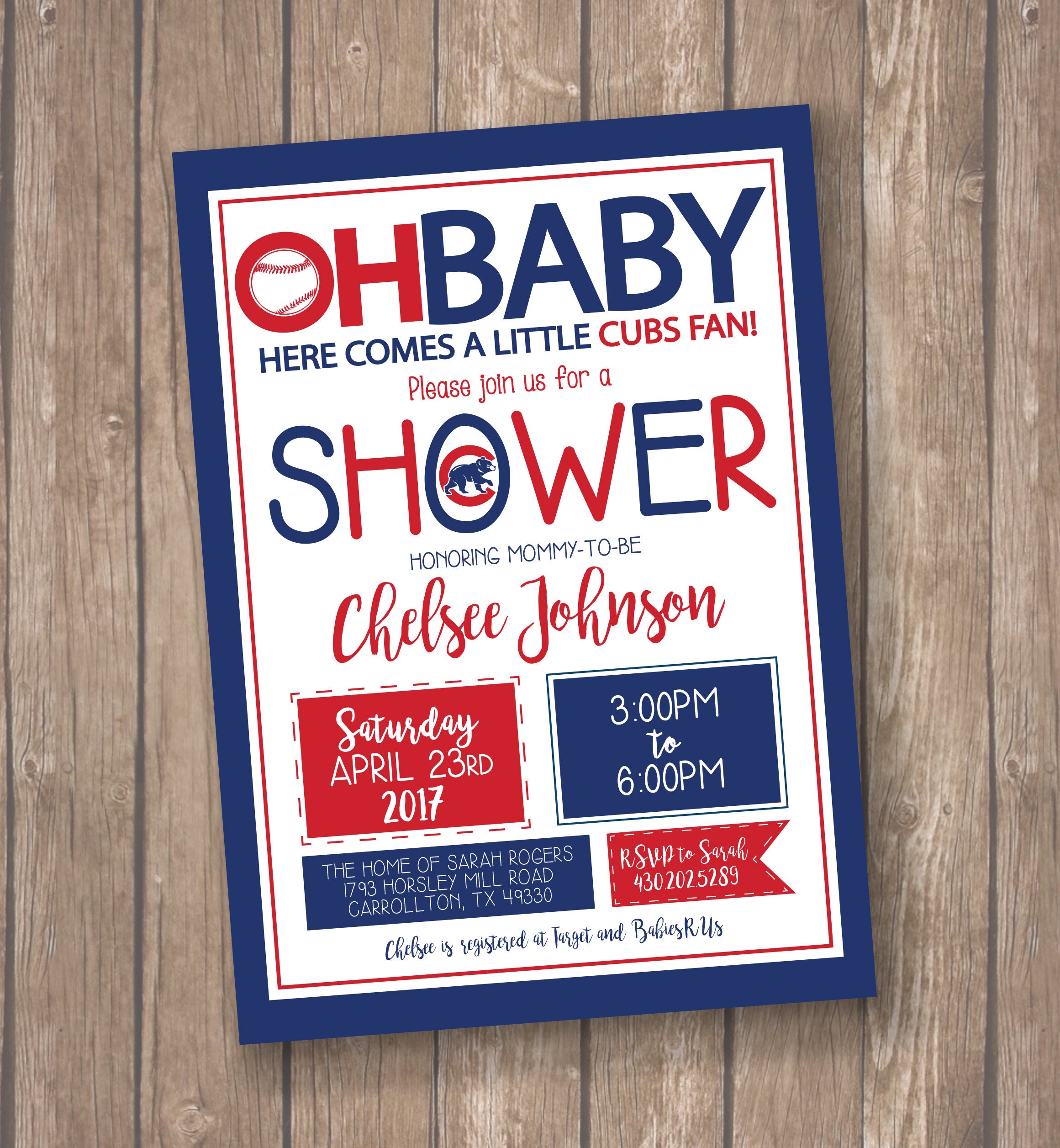 Cubs Baby Shower Invitations 4