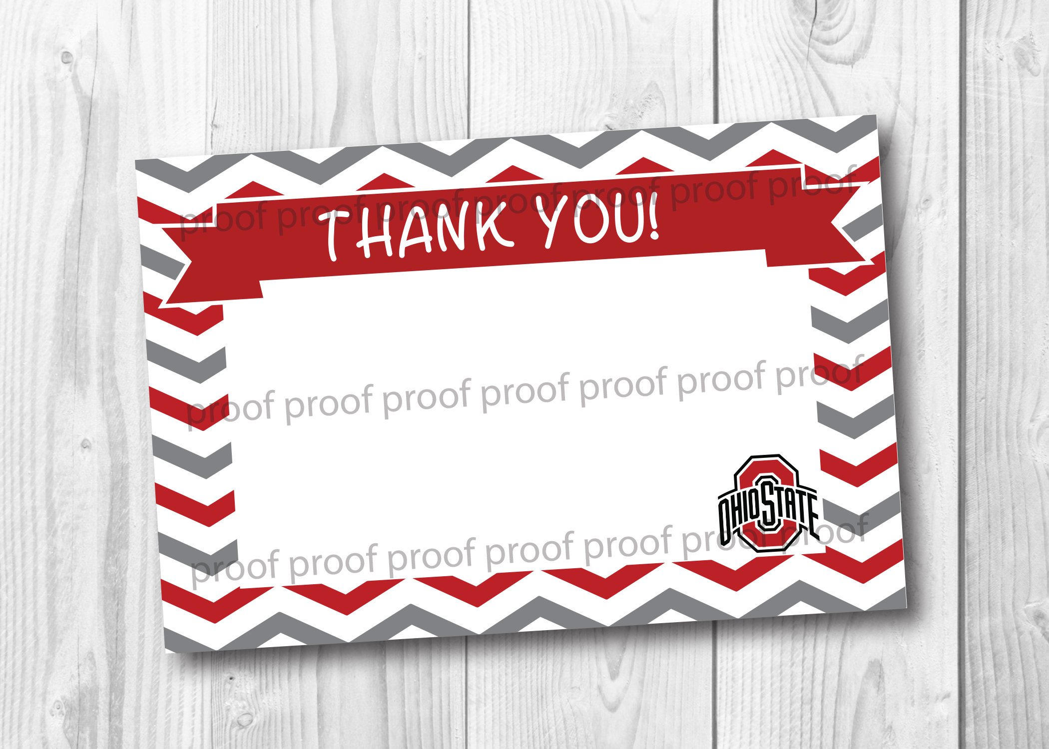 Ohio State Thank You Card Printable Etsy