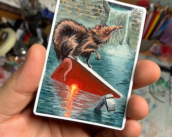 Custom Order Hand-Painted Artist Proof Card – Original Fantasy Miniature Painting by Greg Bobrowski