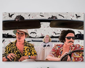 Hunter S. Thompson Original Oil Painting | Fear and Loathing in Las Vegas Art | Gonzo Journalism Wall Decor