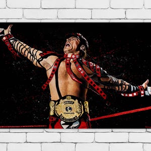 Mr. Wrestlemania - 50&quot; x 32&quot; Original Oil Painting on Stretched Canvas