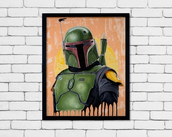 Original 16" x 20" Oil Painting titled The Bounty Hunter with Frame Included