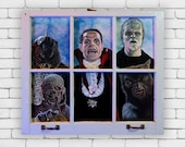 Monsters- 32" x 28" Original Horror Window Oil Painting