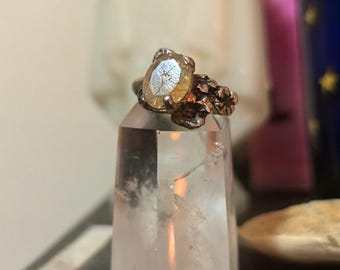 The Gardener rutilated quartz silver ring