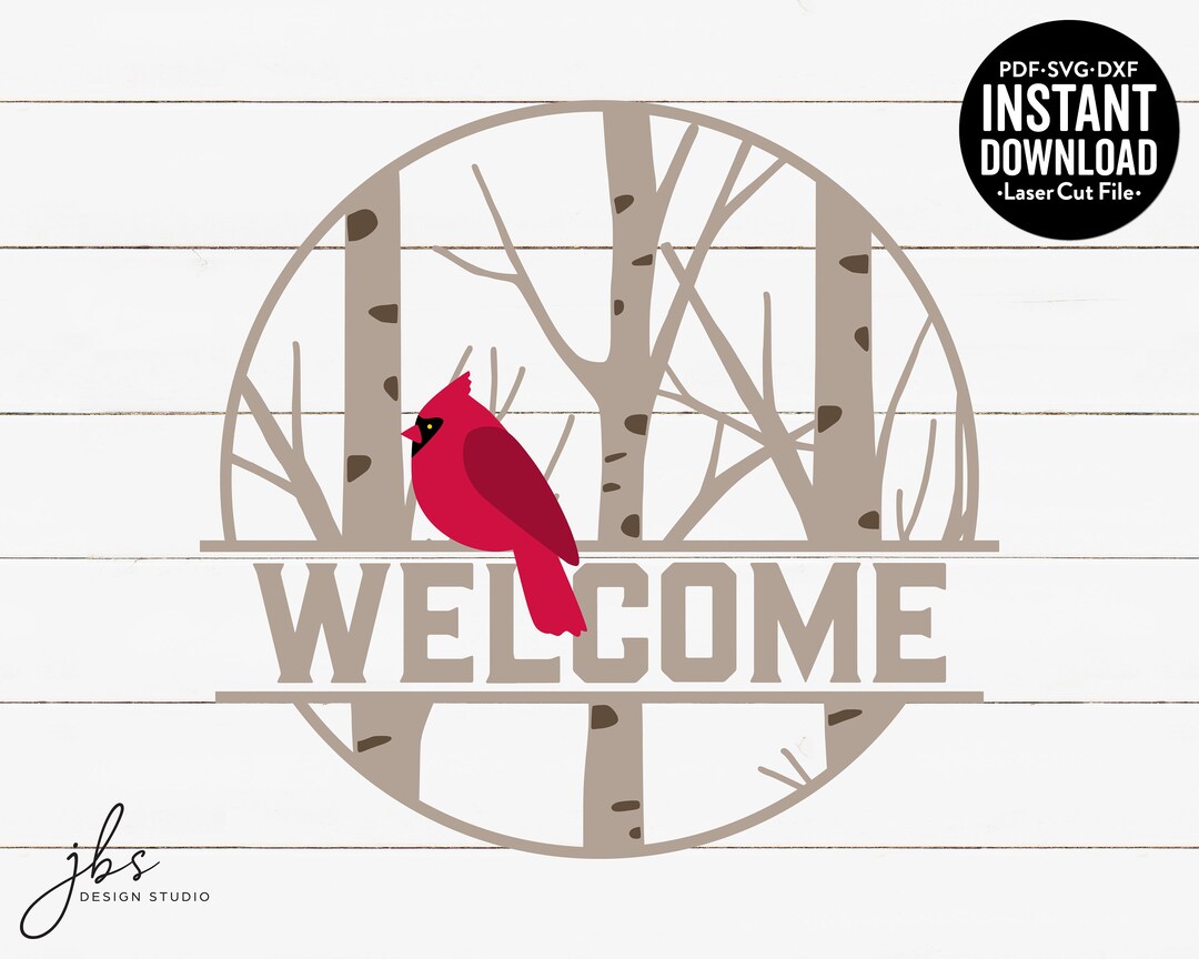 Cardinal Note Welcom Welcome Cardinal Sign Cut File, Laser Cut File, Instant Download, SVG ...