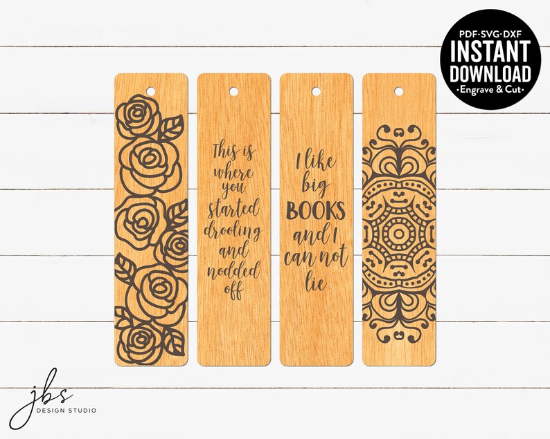 Cut & Engrave Bookmarks Cut Files Laser Cut Files Instant Etsy