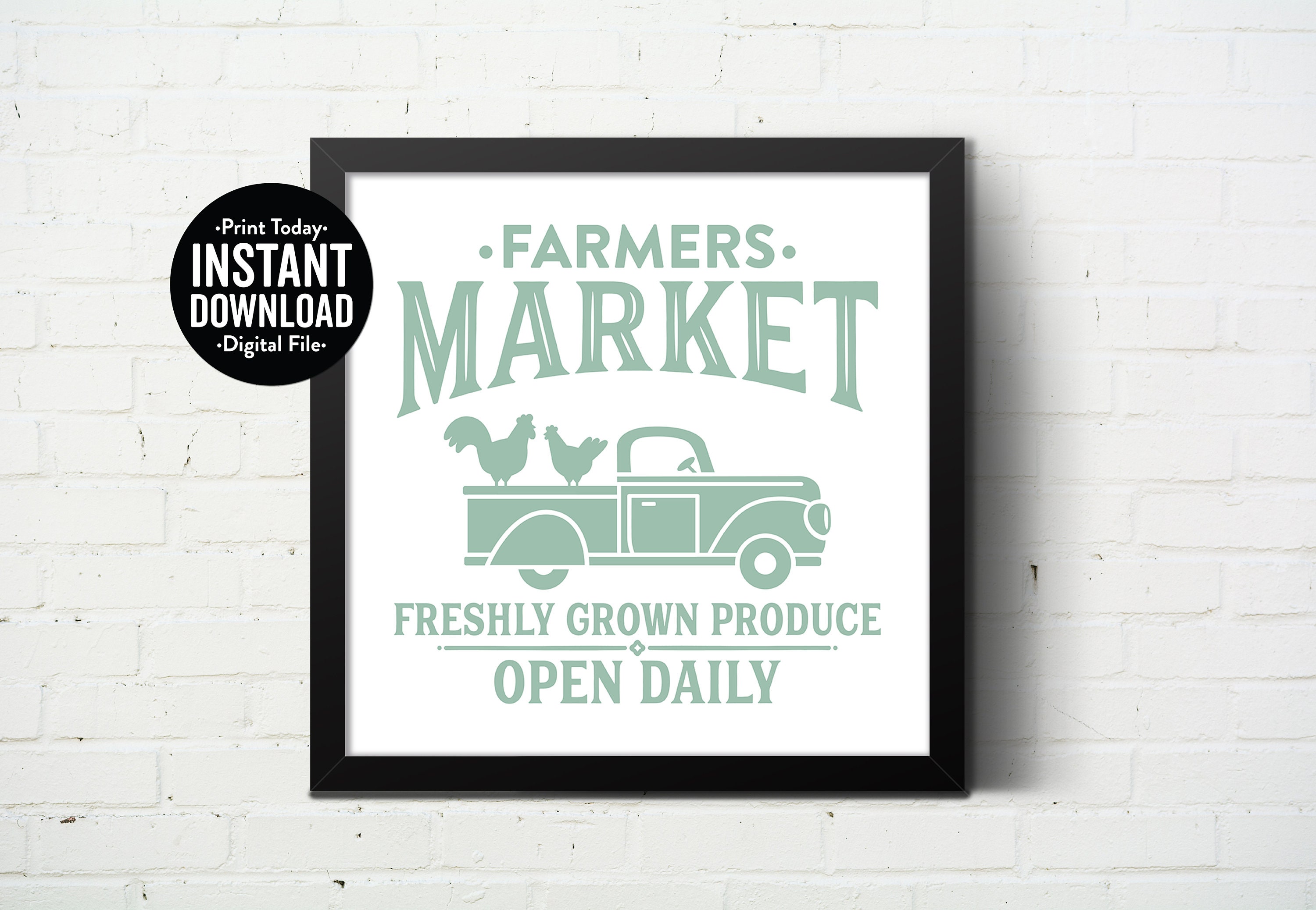 Printable Wall Art Farmers Market Downloadable Wall Art to | Etsy