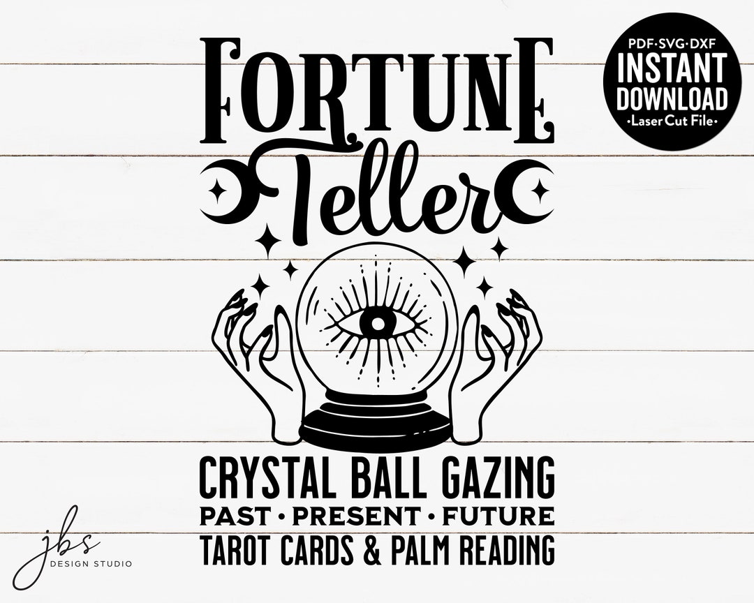 Fortune Teller Crystal Ball Gazing Past Present Future Tarot Etsy