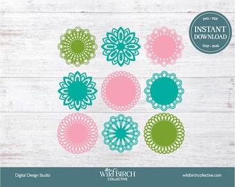 Doilies Bundle Cut/Laser/Sublimation/Screen Print;  Instant Download, SVG/PNG/DXF