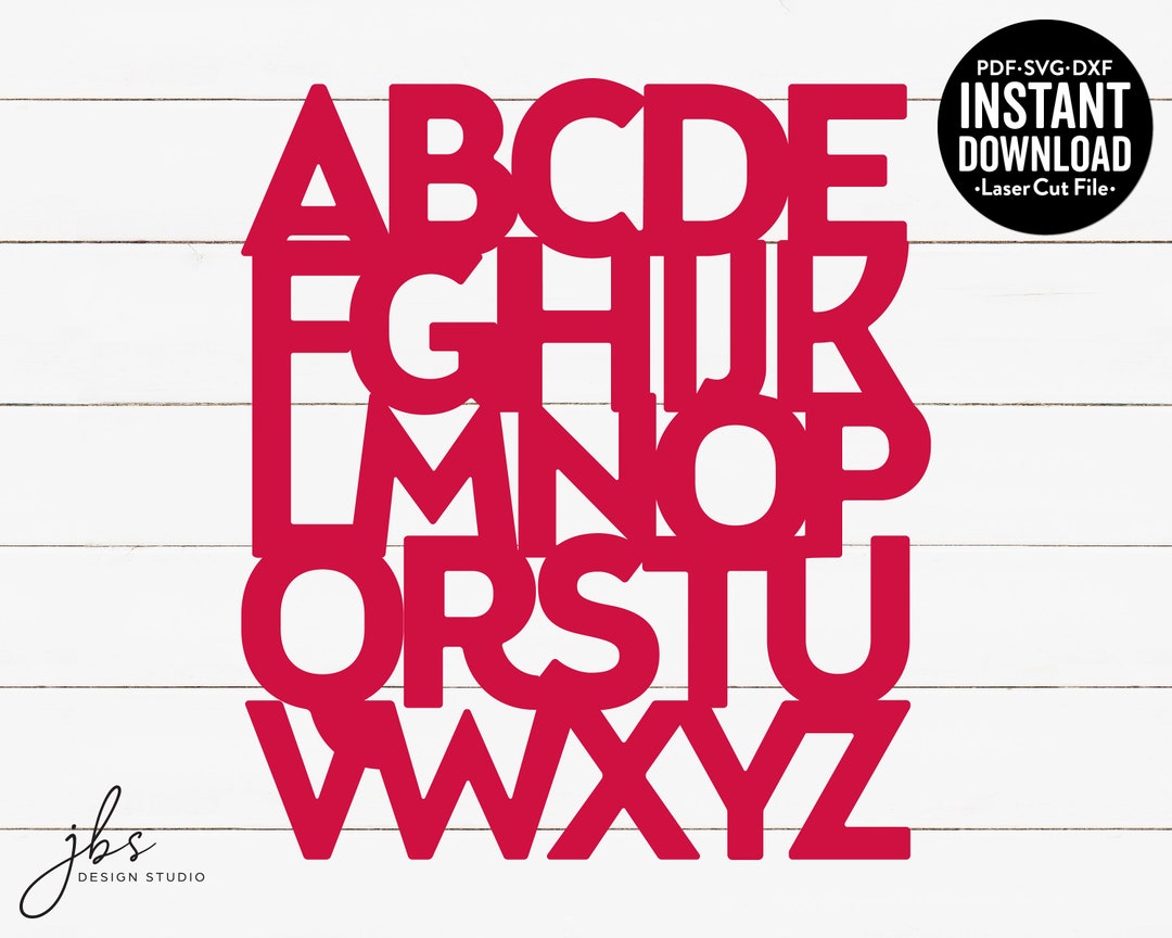 Alphabet Cut File Laser Cut File Instant Download Etsy