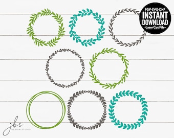 Wreaths Bundle Cut Files, Laser Cut Files, Instant Download, SVG/PDF/DXF