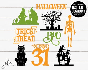 Halloween 3 Bundle Cut Files, Laser Cut Files, Instant Download, SVG/PDF/DXF