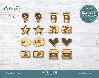 Trending Set Stud Earrings Bundle Cut/Laser/Sublimation/Screen Print; Instant Download, SVG/PNG/DXF