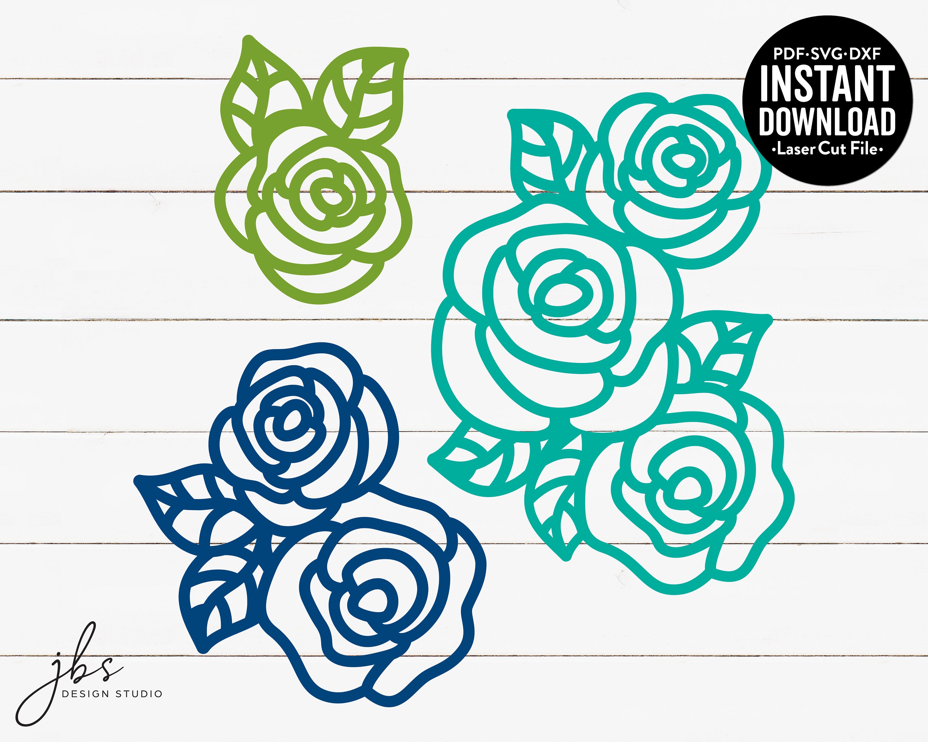 Download Flower Roses Cut File Laser Cut File Instant Download Svg Pdf Dxf