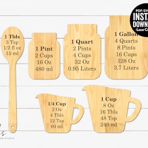 Buy Kitchen Measurements SVG, Gallon, Quart, Pint, Cup, Tablespoon, Litre,  Liter, Ml, Svg Png Dxf Eps Zip for Silhouette, Cricut Etc Online in India 