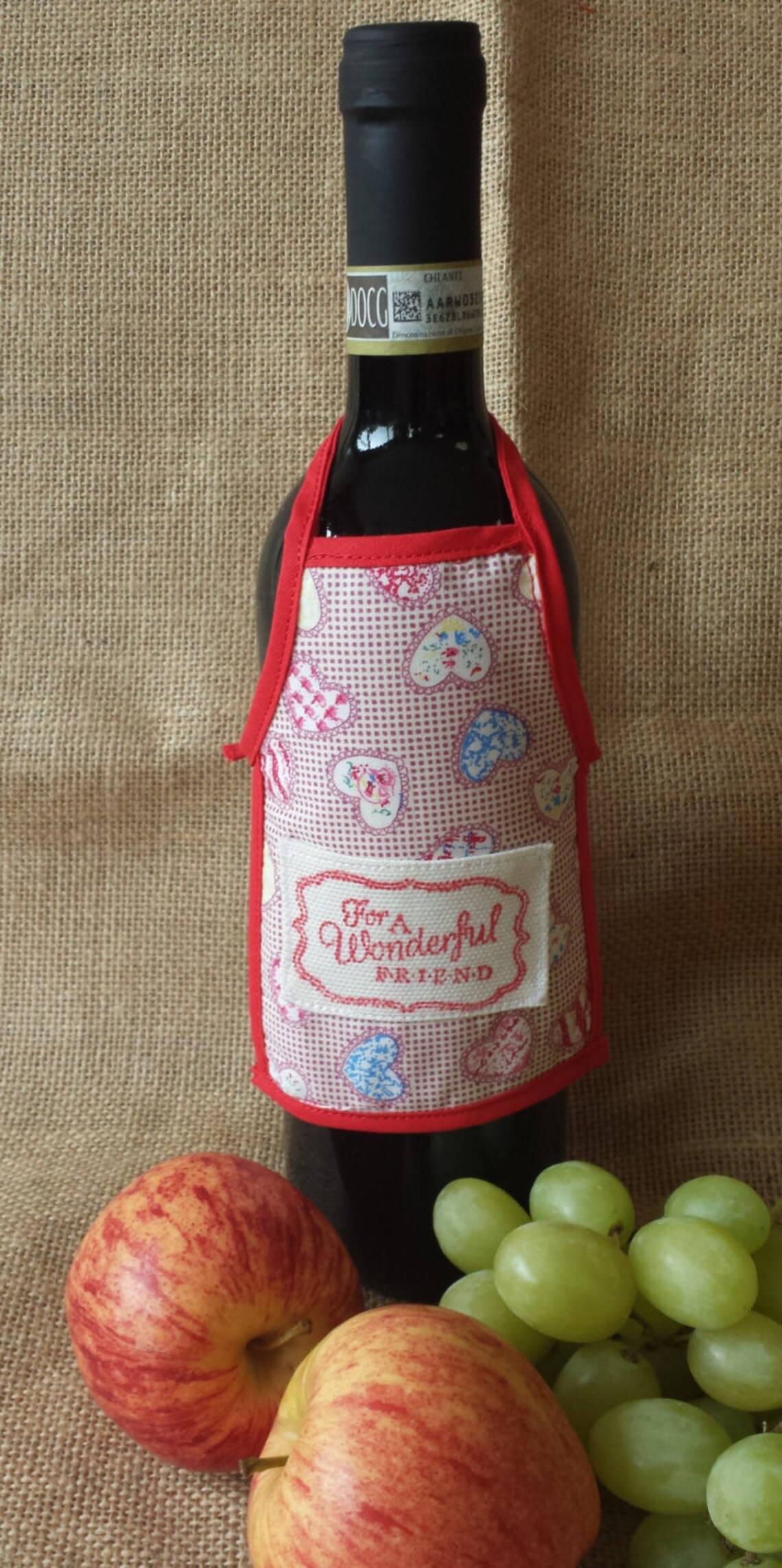 Wine Bottle Apron for a Wonderful Friend Novelty Gift Etsy