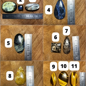 Cabochons en pierre naturelle Labradorite, Fluorite, Quartz, Onyx, Lapis Lazuli, Sodalite, Corail, Jaspe Matériel micro-macramé image 2