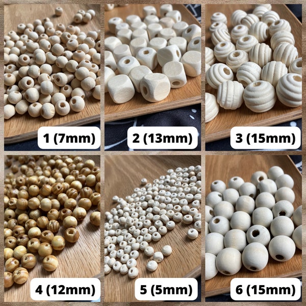 Lot of wooden beads - Micro-macramé material