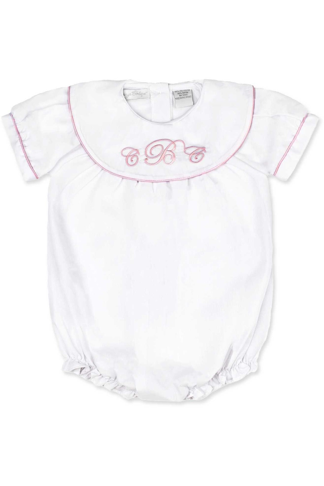 Personalized Classic Monogram Baby Girl Bubble Romper White Etsy