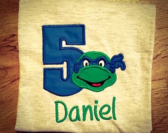 Ninja Turtle Number Birthday Shirt