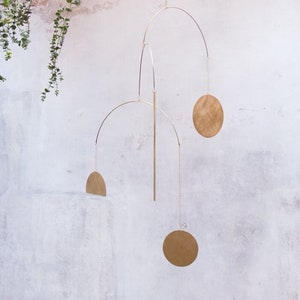 Mobile in ottone per adulti, regalo di inaugurazione della casa per la figlia da parte della mamma, decorazione da appendere al soffitto per il soggiorno, arredamento moderno di metà secolo