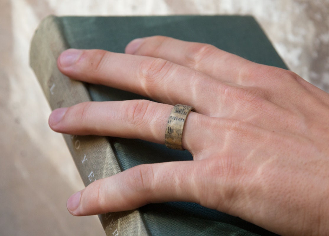 Anillo de papel reciclado para hombres Regalo de primer imagen Foto