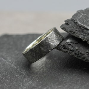 Scratched silver ring, men ring, Distressed band
