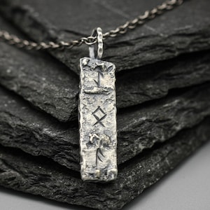 Collar de runas vikingas, colgante personalizado de plata, joyas nórdicas