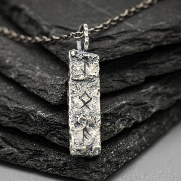 Collier rune viking, pendentif personnalisé en argent, bijoux scandinaves