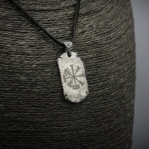 Wikinger Kompass, Vegvisir, Anhänger aus Sterling Silber