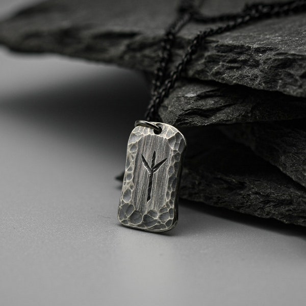 Silver rune pendant, Viking necklace, personalised jewellery