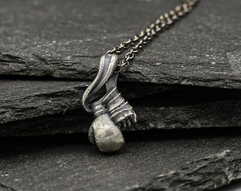 Silver Boxing Glove Necklace