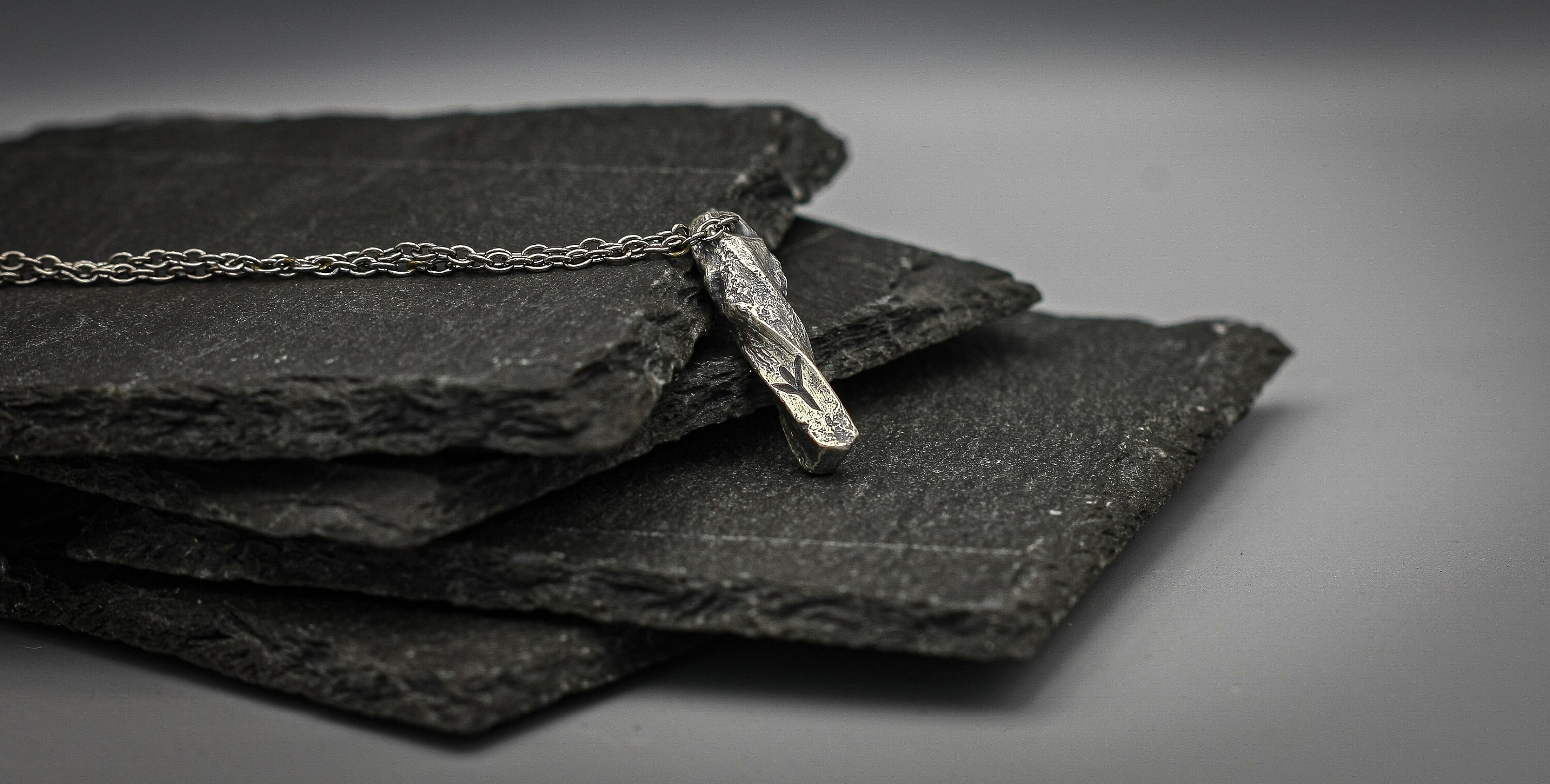 Viking rune necklace, personalized bar jewellery