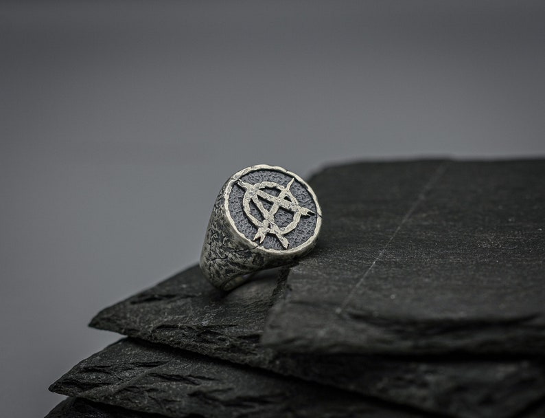 Anarchy Silver Signet Ring - Etsy