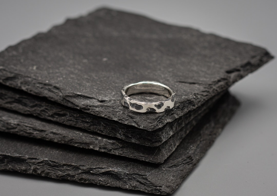 Brutalist Silver Ring, Textured Distressed Sterling Silver Band - Etsy
