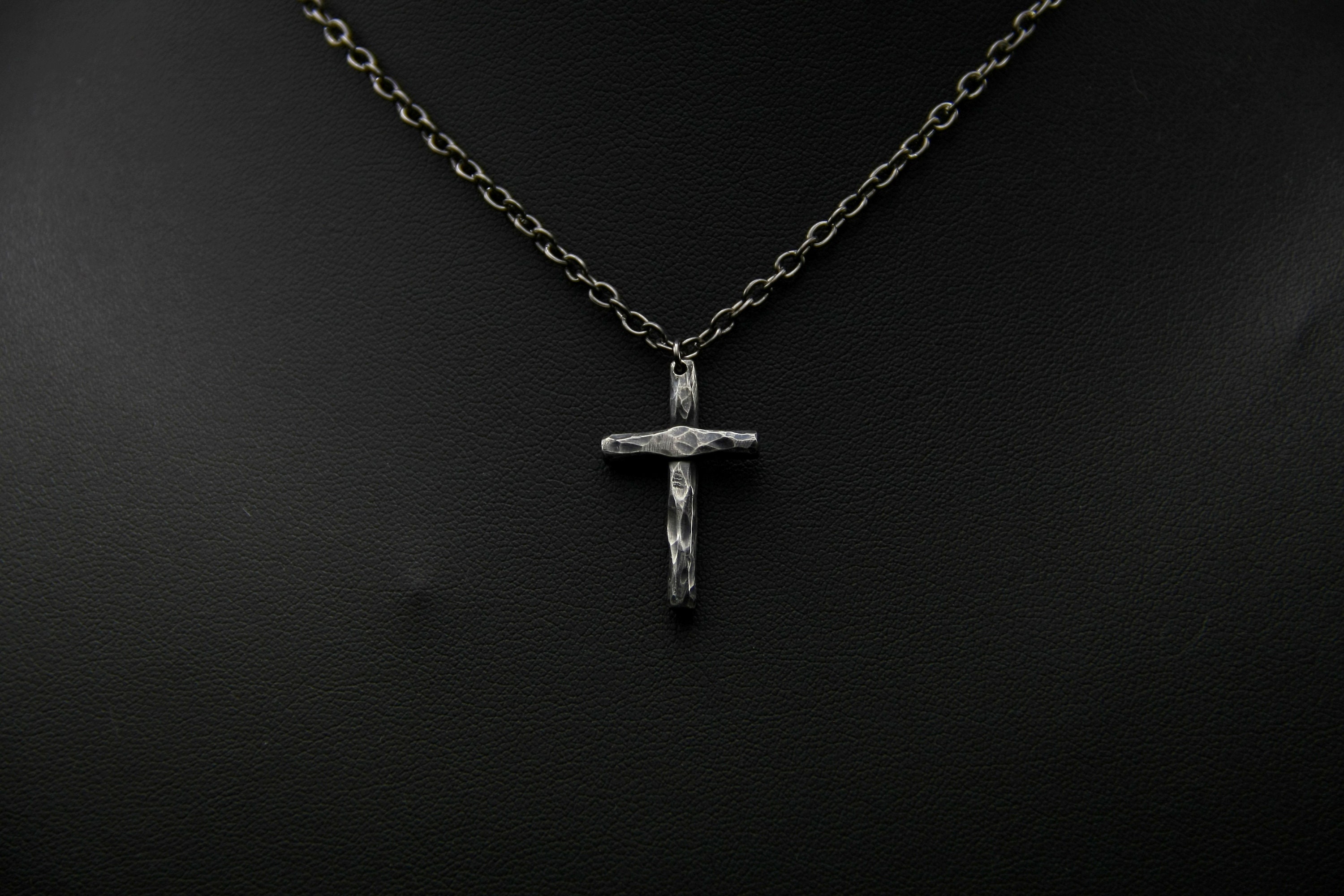 Sterling Silver Cross Religious Pendant Rustic Simple Cross - Etsy UK