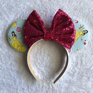 Belle on Blue Mouse Ears (inspired)