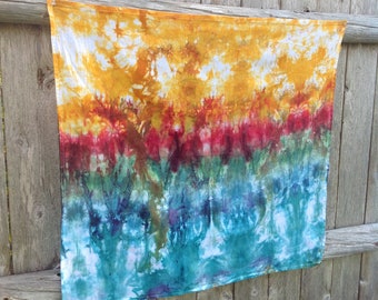 Hand Dyed, 100% Cotton, Flour Sack Towel, Eco-Friendly, Kitchen Towel, Dish Towel, 27" x 30", Multi-colored, “By the River”