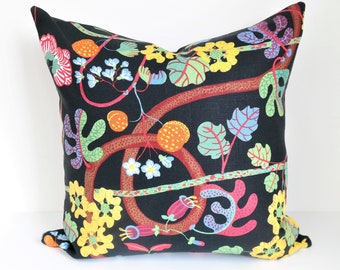 Double sided 20” BARANQUILLA pillow case, made of Josef Frank, Svenskt Tenn linen fabric, for pillow size 50x50cm (20''x20'')