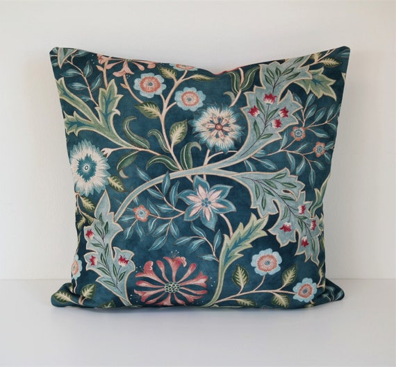 HUASHUZI Housses de coussin William Morris 40x40cm Bleu Vintage Décorations Double Face Motif Taie d'oreiller Lot de 2 Décoration Maison pour Canapé, Canapé, Canapé Canapé