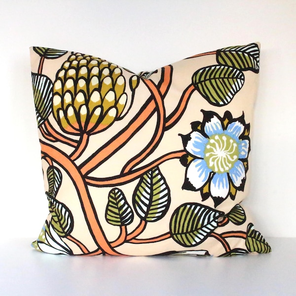 Double sided 20" MARIMEKKO TIARA pillow cover. 100% cotton fabric. For cushion size 50x50 cm (20''x20'')