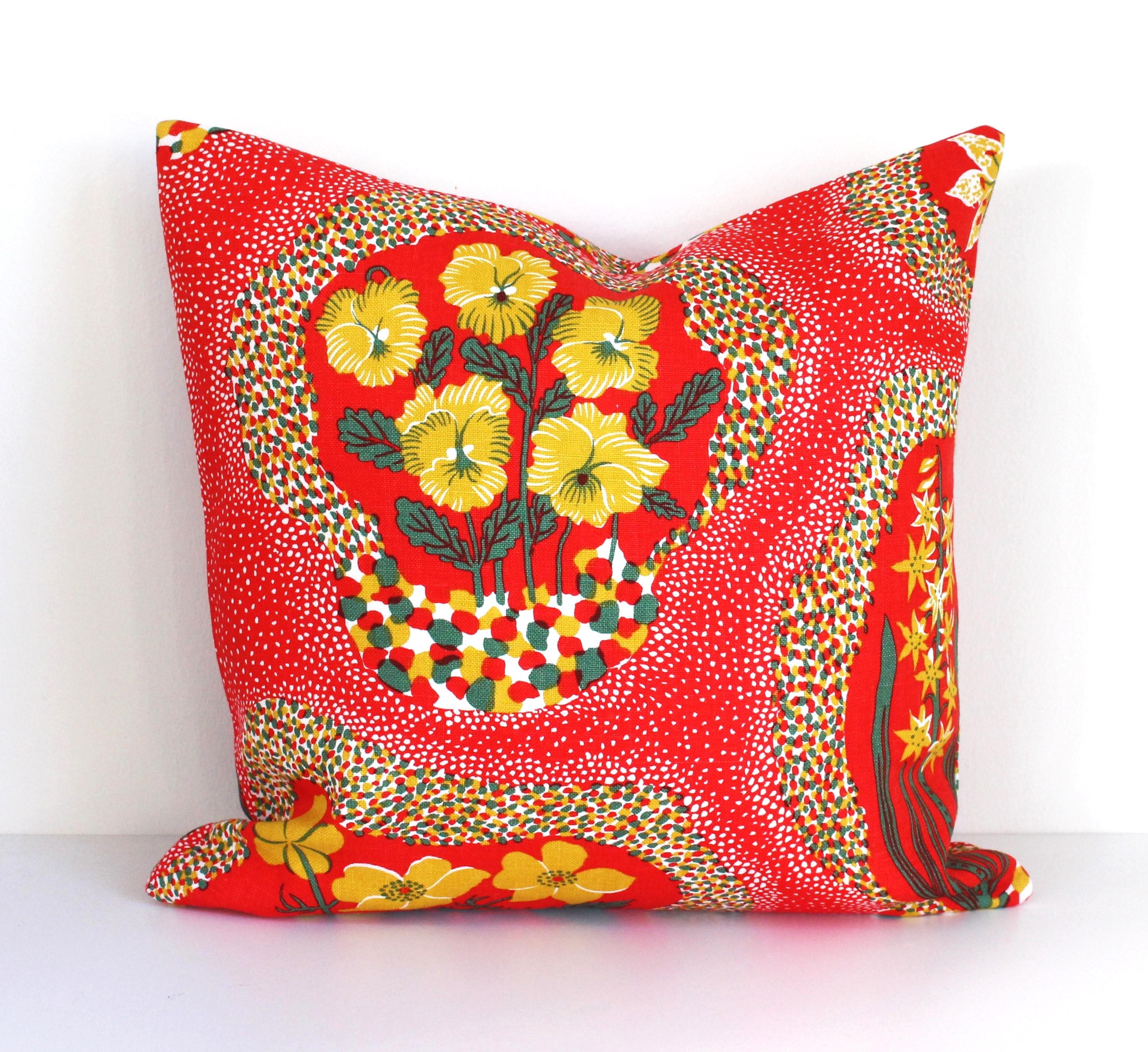 Double Sided 16'' CATLEYA, Pillow Cover Made From Svenskt Tenn