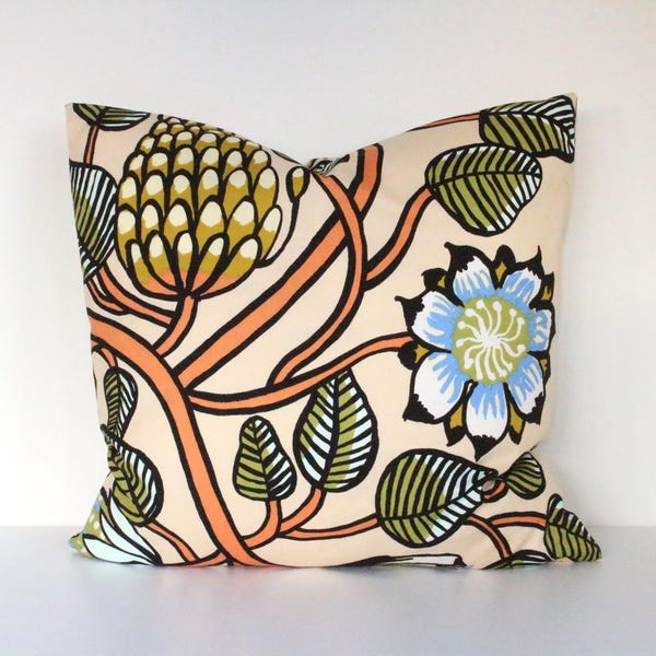 Double sided 20" MARIMEKKO TIARA pillow cover. 100% cotton fabric. For cushion size 50x50 cm (20''x20'')