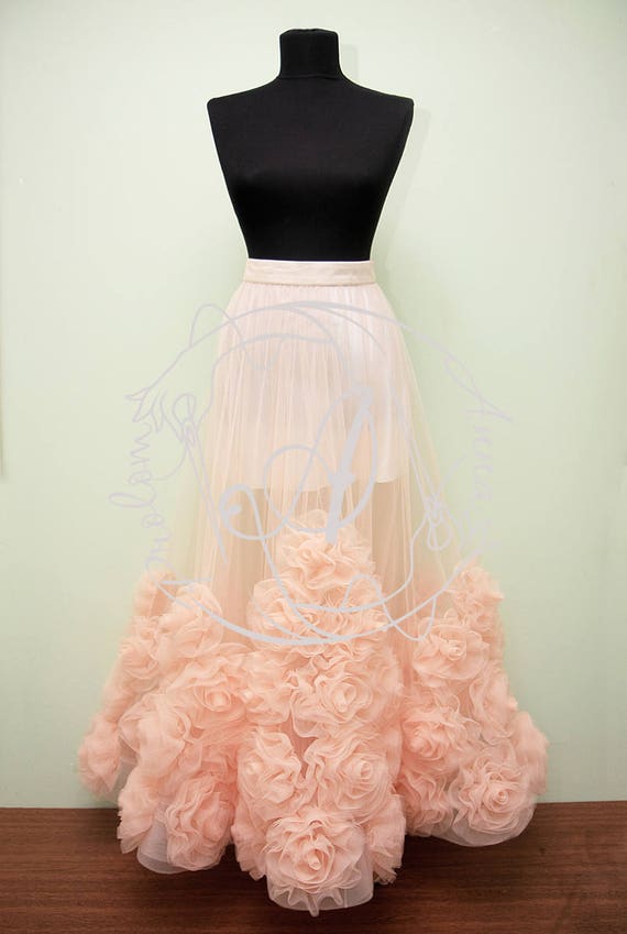 Tulle Skirt With 3D Roses - Etsy