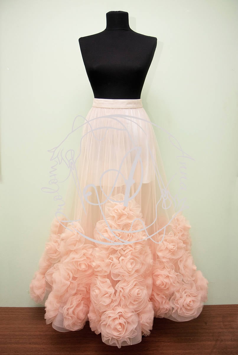 Tulle Skirt With 3D Roses - Etsy
