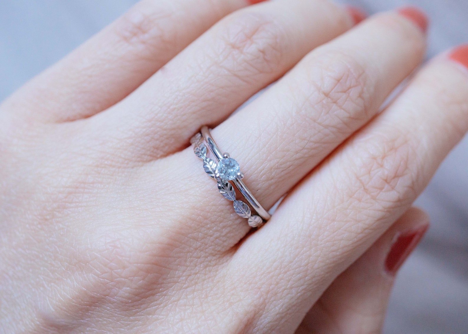 Gold Leaf Wedding Band 18K 14K White Gold Leaf Ring Rose Gold Etsy