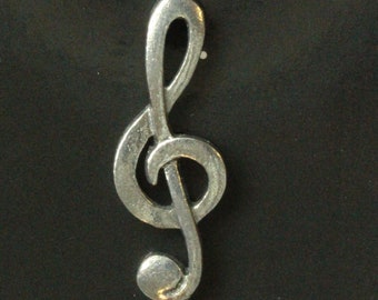 Treble Clef Pin Badge - Pewter *[TCPPIN]